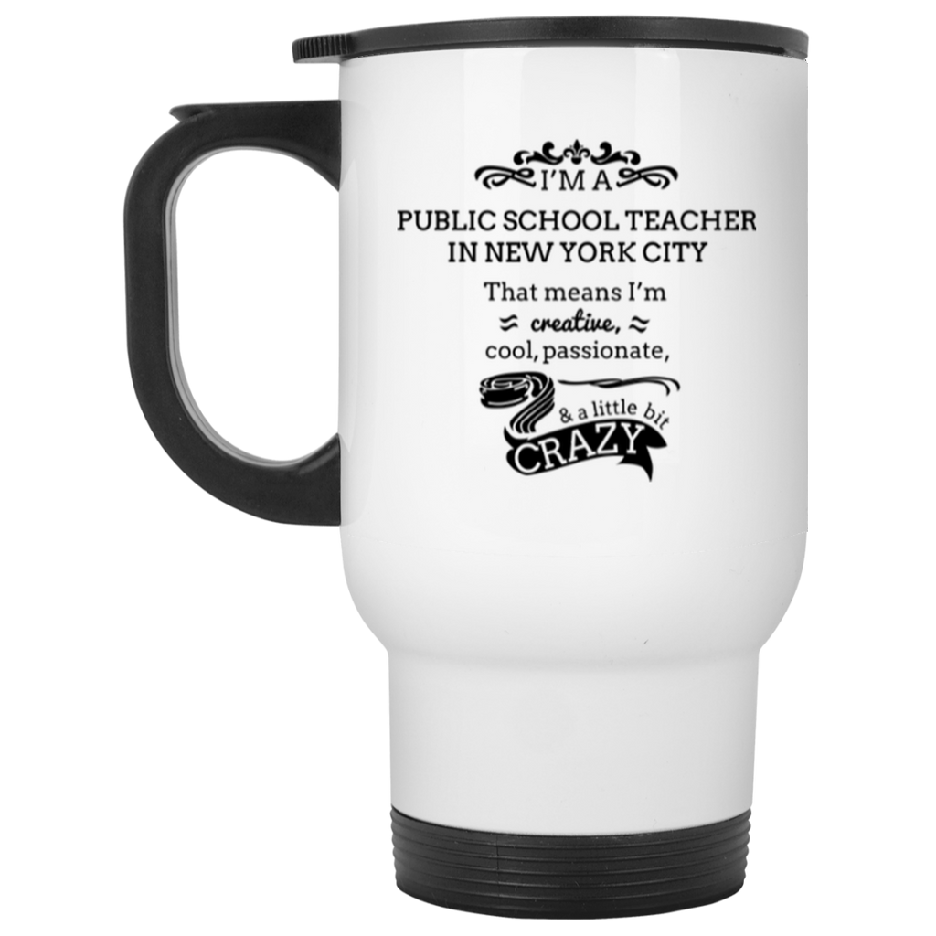 NYC Teacher White Travel Mug