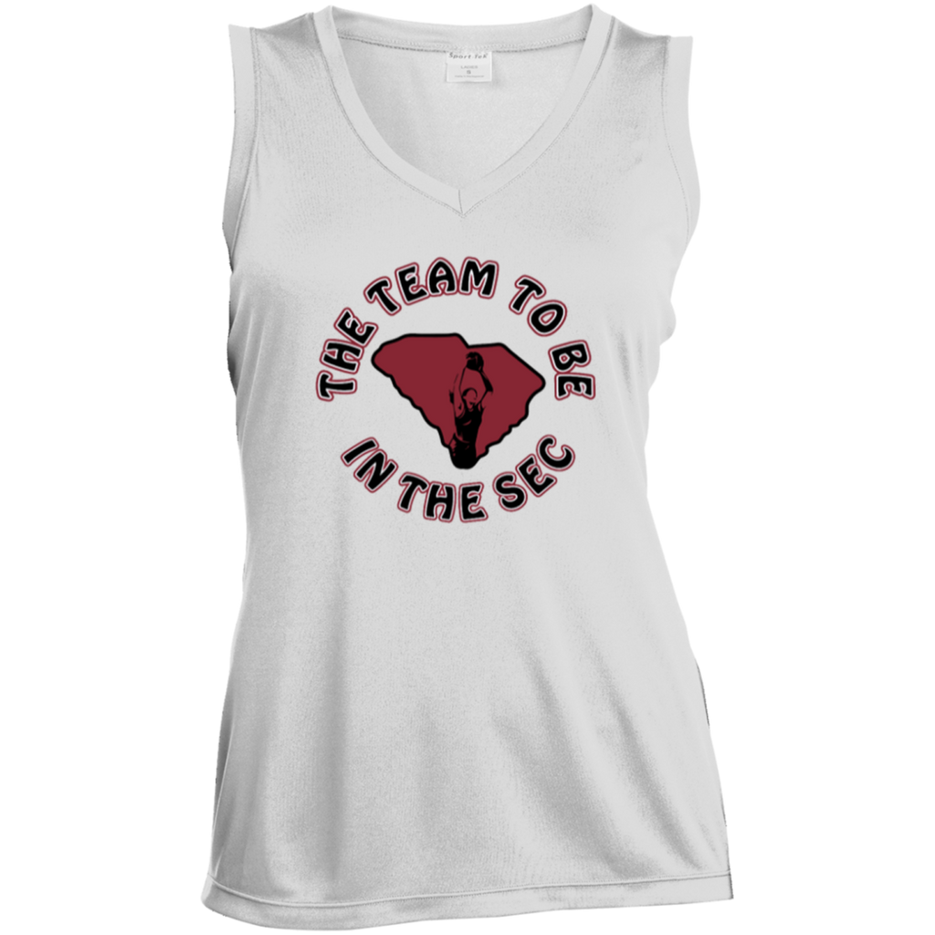 Ladies' Sleeveless Moisture Absorbing V-Neck