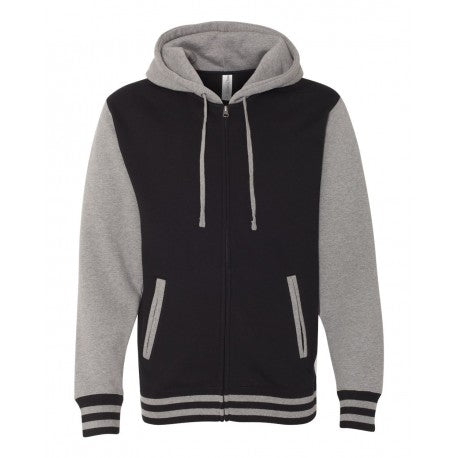 Old School Unisex Zippered Varsity Hoodie