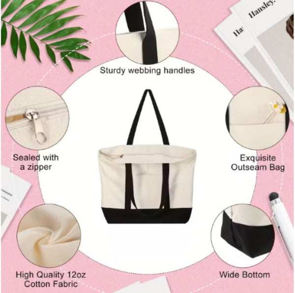 GSV-Inspired Large Canvas Deluxe Tote