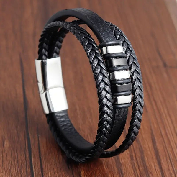 Men's Braided Leather Fashion Bracelet