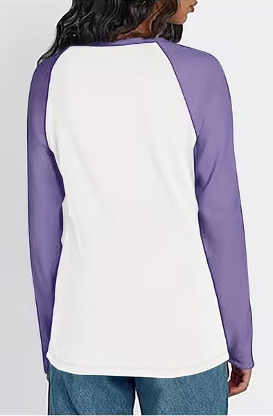 GSV-Inspired Women's Color Block Long Raglan Sleeve T-Shirt