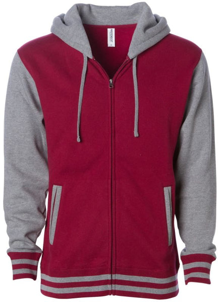 Old School Unisex Zippered Varsity Hoodie