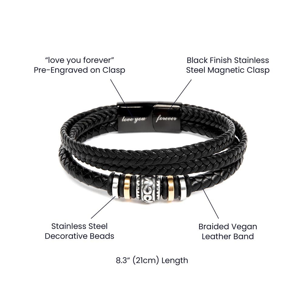 Love You Forever Bracelet (with a Father-focused message card)