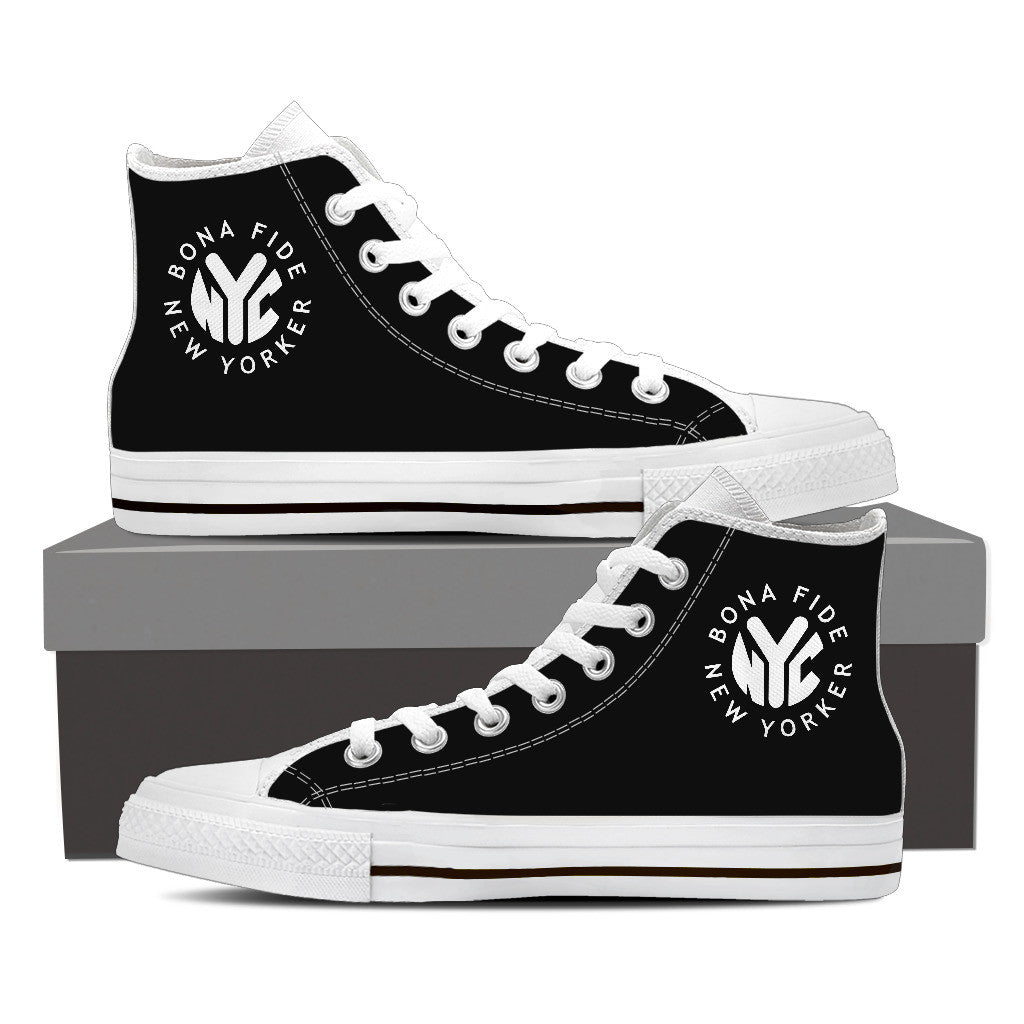 BFNY Logo'd High Top Sneakers (Black and White)