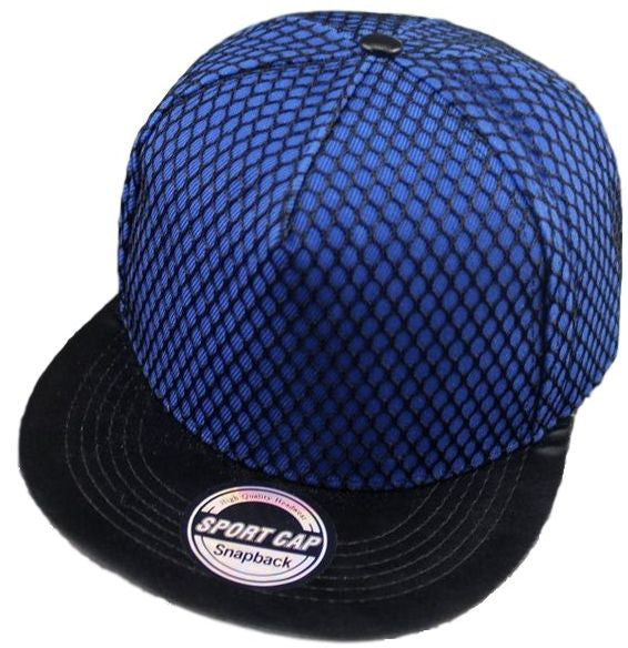 Diamond Pattern Mesh Snapback Cap