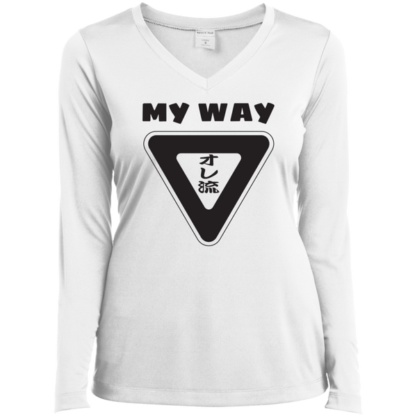 Ladies Long Sleeve Performance Vneck Tee