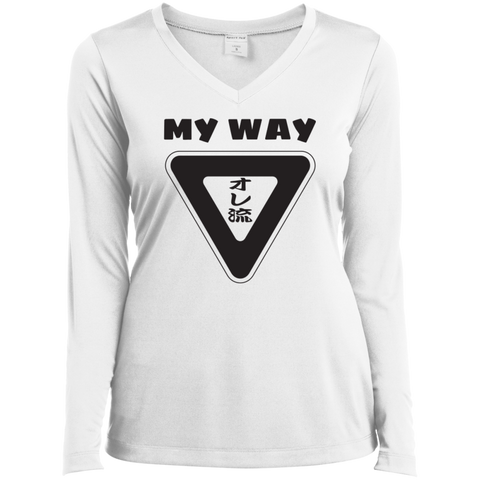 Ladies Long Sleeve Performance Vneck Tee