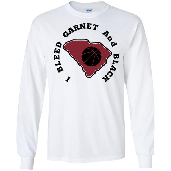 Gildan LS I Bleed Garnet & Black Ultra Cotton T-Shirt