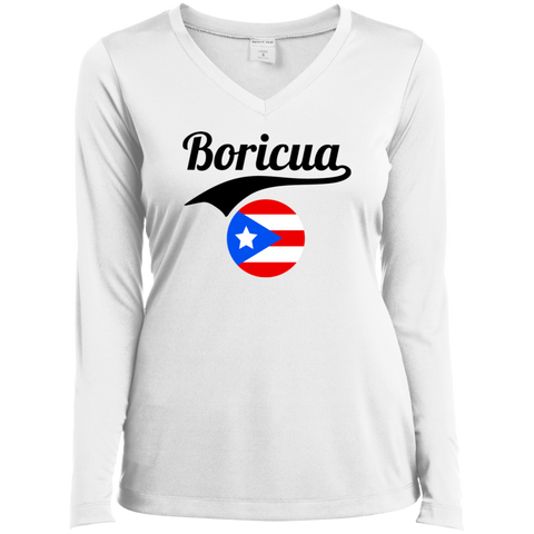 Boricua Ladies' LS Performance V-Neck T-Shirt