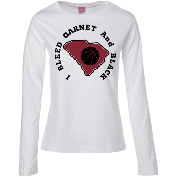 LAT I Bleed Garnet & Black Ladies' LS Cotton T-Shirt