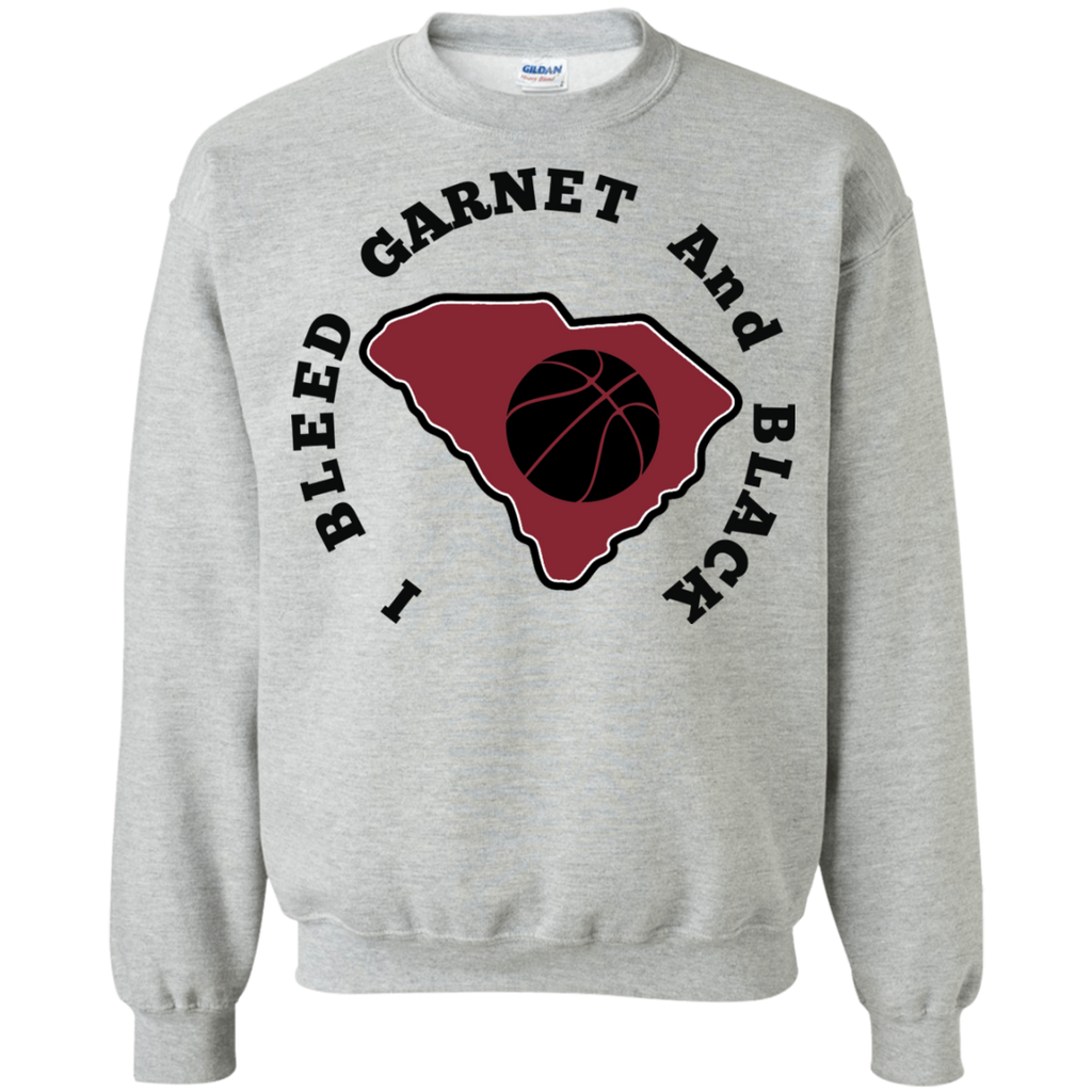 Gildan I Bleed Garnet & Black Crewneck Pullover Sweatshirt  8 oz.