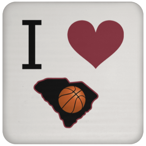I Love SC Basketball Coaster