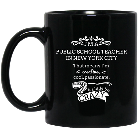 NYC Teacher 11 oz. Black Mug