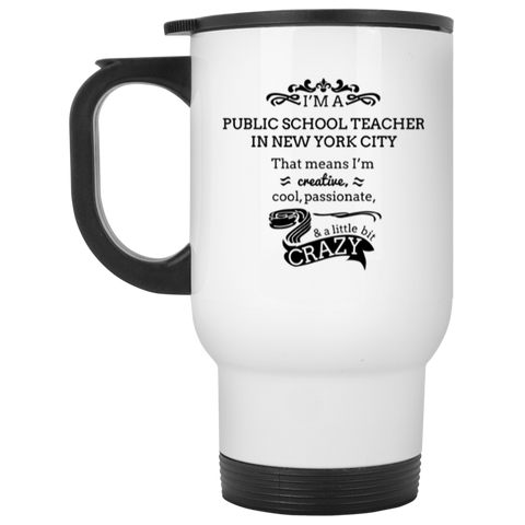 NYC Teacher White Travel Mug