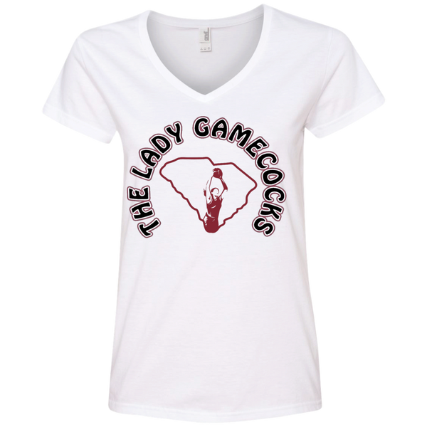 Lady Gamecocks Women's Basketball-Inspired V-Neck T-Shirt