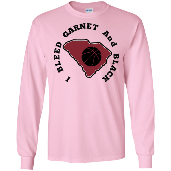 Gildan LS I Bleed Garnet & Black Ultra Cotton T-Shirt