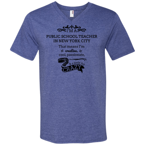 NYC Teacher Anvil Men's V-Neck T-Shirt