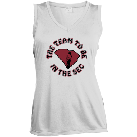 Ladies' Sleeveless Moisture Absorbing V-Neck