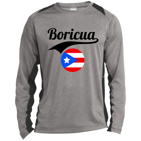 Boricua LS Heather Colorblock Poly T-Shirt