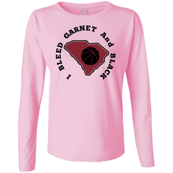 LAT I Bleed Garnet & Black Ladies' LS Cotton T-Shirt