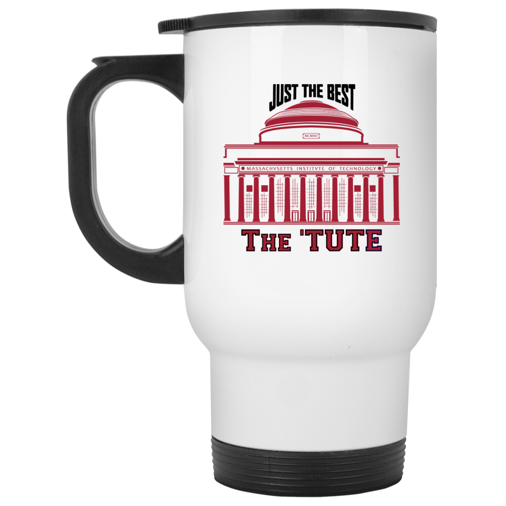 MIT-Inspired White Travel Mug