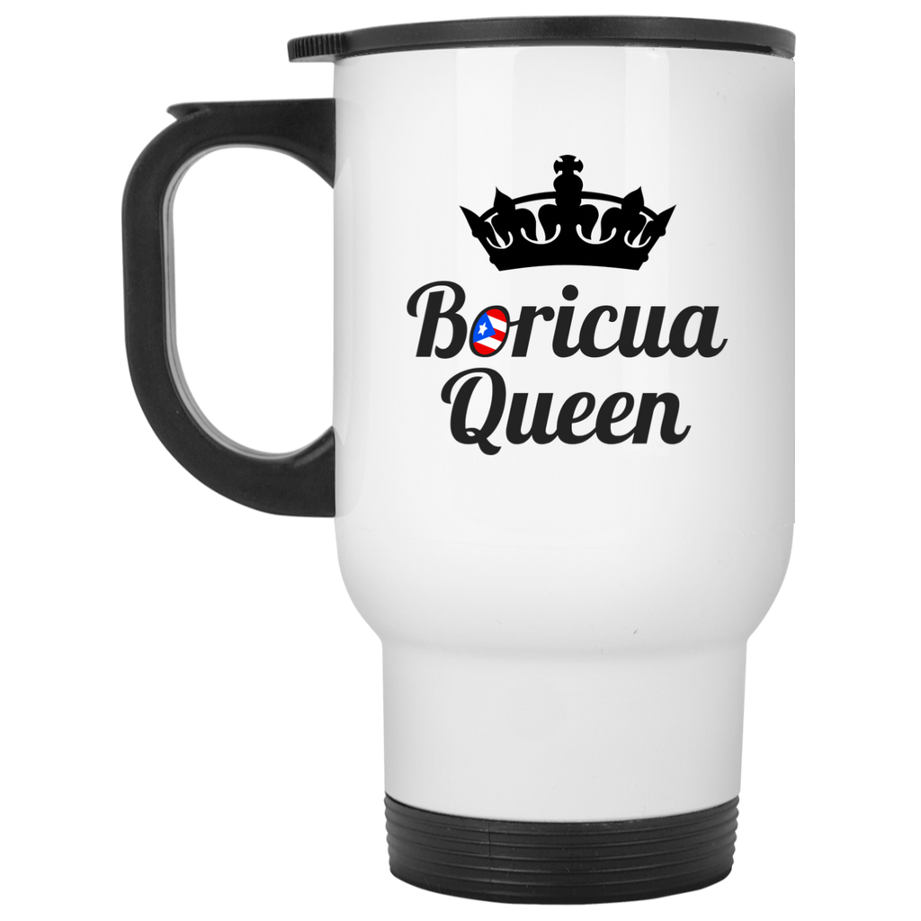 Boricua Queen White Travel Mug