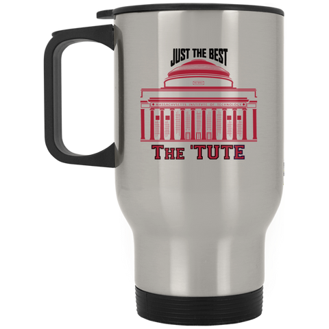 MIT-Inspired Silver Travel Mug