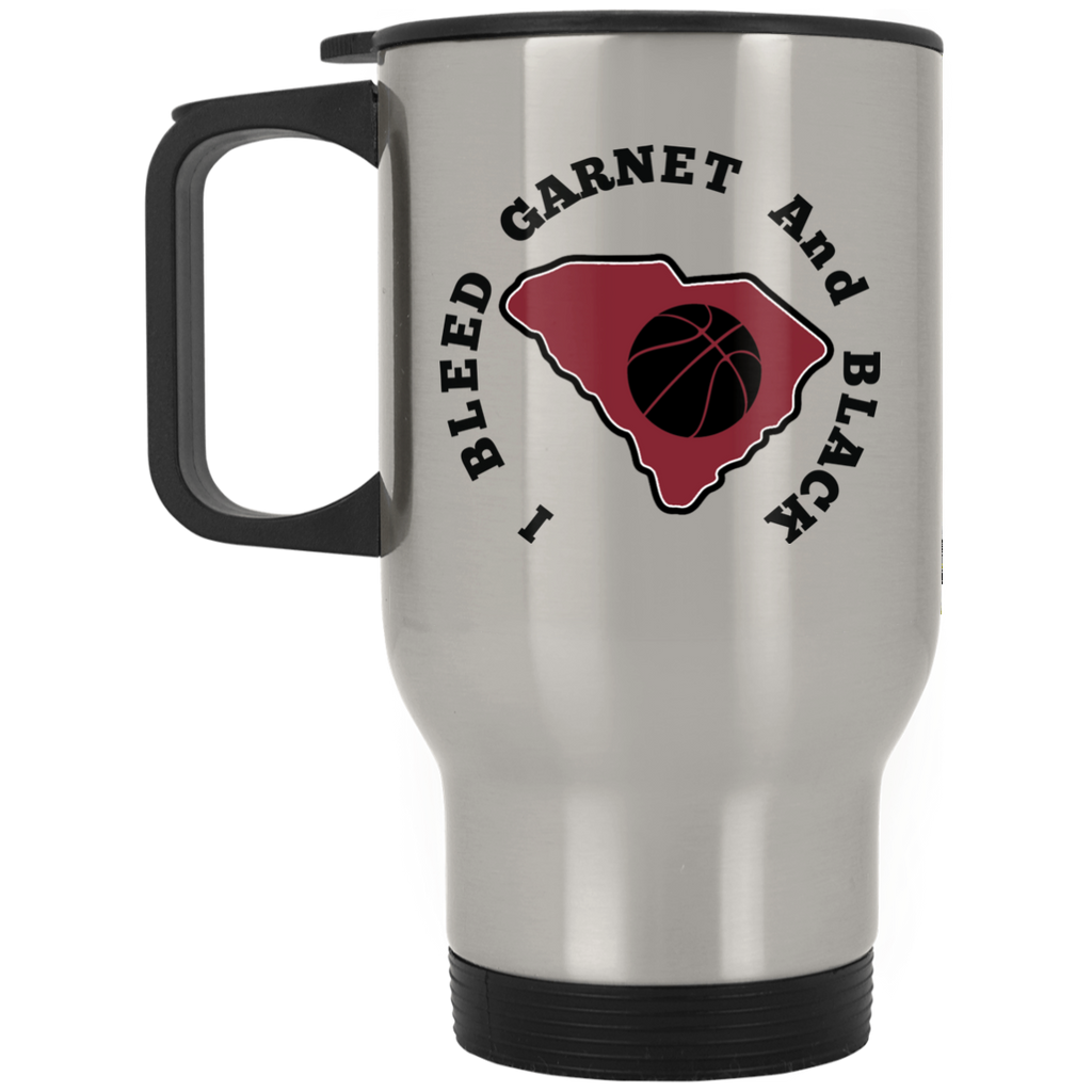 S. Carolina Basketball Silver Stainless Steel Travel Mug