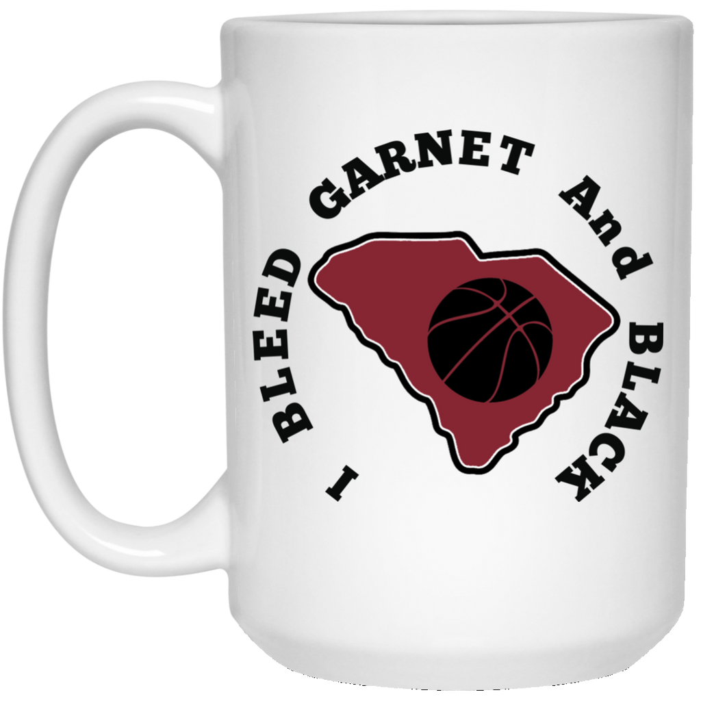 15 oz. White S. Carolina I Bleed Garnet And Black Mug
