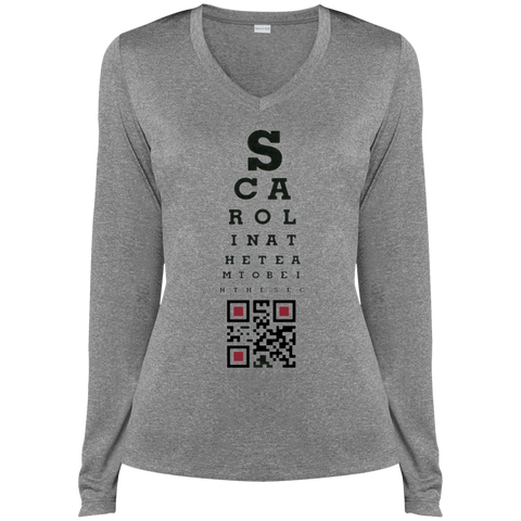 Sport-Tek Ladies' LS Heather Dri-Fit V-Neck T-Shirt