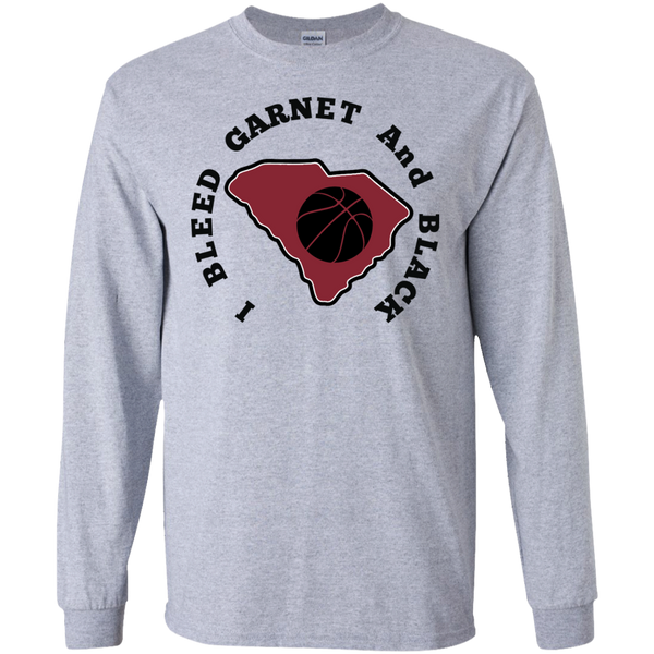 Gildan LS I Bleed Garnet & Black Ultra Cotton T-Shirt