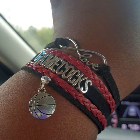 Custom Gamecocks Cheer/Charm Bracelet