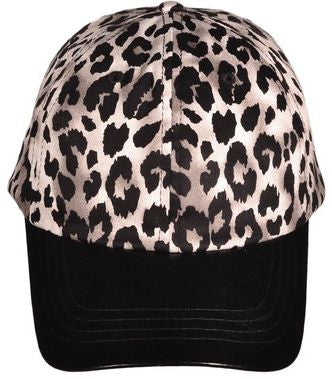 Fashion Leopard Print Leather Bill Baseball Cap