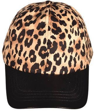 Fashion Leopard Print Leather Bill Baseball Cap