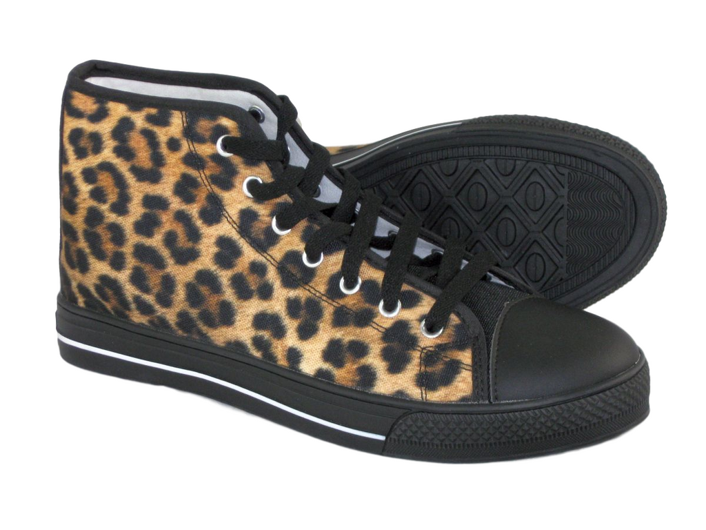 Call Of The Wild Leopard Print Womens High Top Sneakers