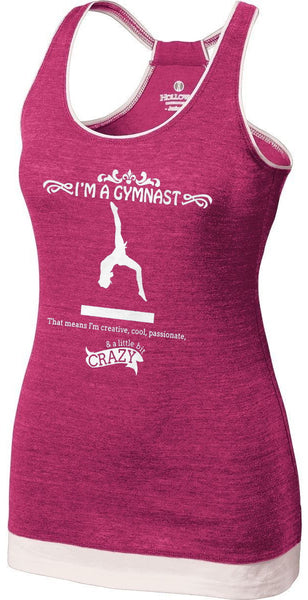 Gymnastics-Themed Vintage Heather Racerback Tank Top
