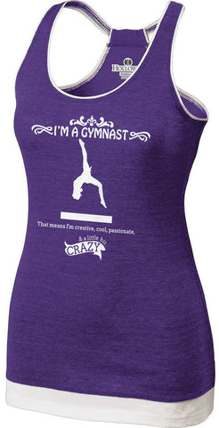 Gymnastics-Themed Vintage Heather Racerback Tank Top
