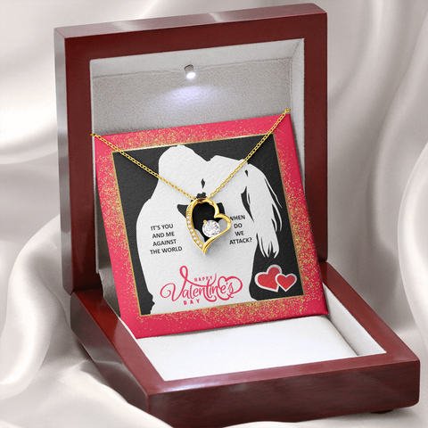 You And Me Against The World Forever Love Necklace