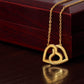 You & Me Against The World Interlocking Hearts Necklace