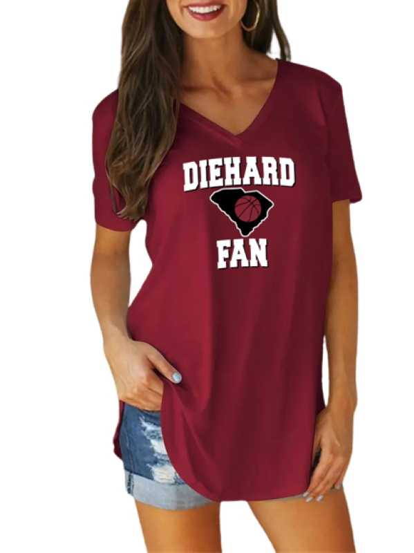 S. Carolina Women's BBall Diehard Fan Longline Tee